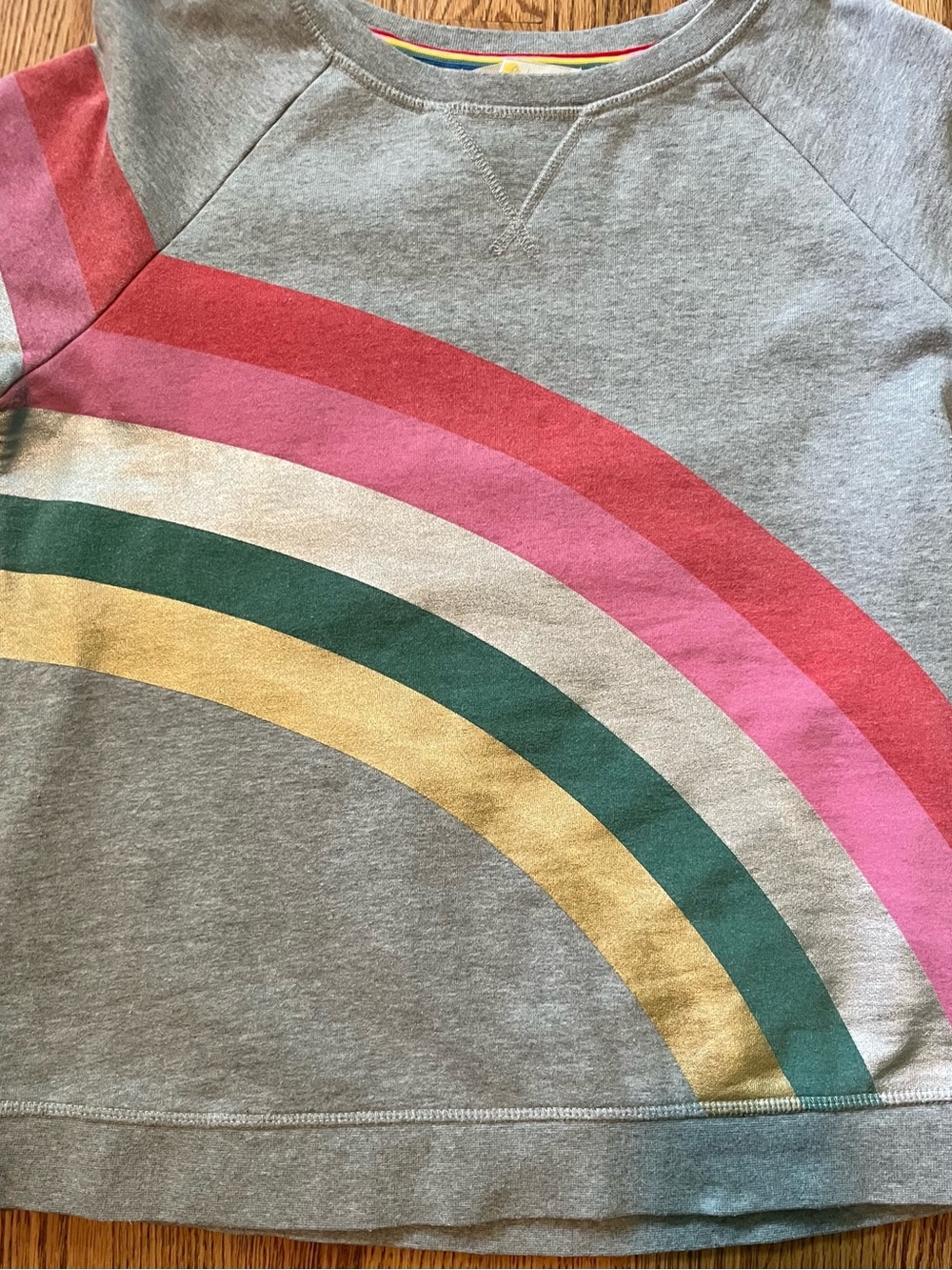 Boden Grey Metallic Rainbow Sweatshirt